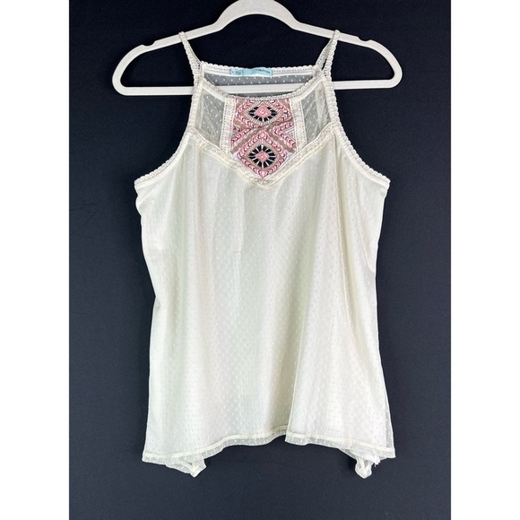 Maurice’s Embroidered Halter Sleeveless Tank Top - Picture 1 of 8